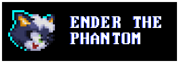 ender the phantom's 88 by 31 button, with glitch the cat